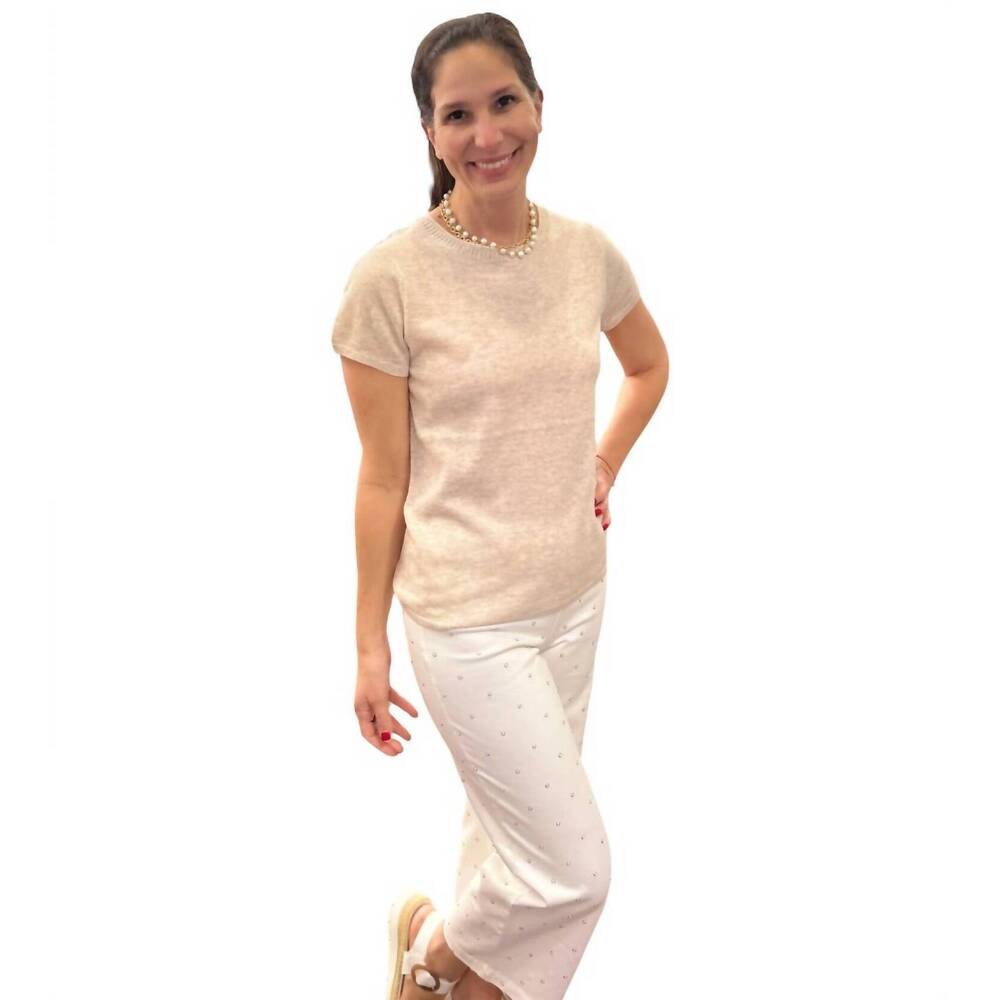 NEW INCASHMERE cashmere luxury crew neck tee in sand dunes